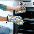 thumbnail image 2 of Pioneer Flower Floral Print Pattern 1-Pack Oven Mitts Set, Heat Resistant Kitchen Gloves, 7.7" X 12", 2 of 6