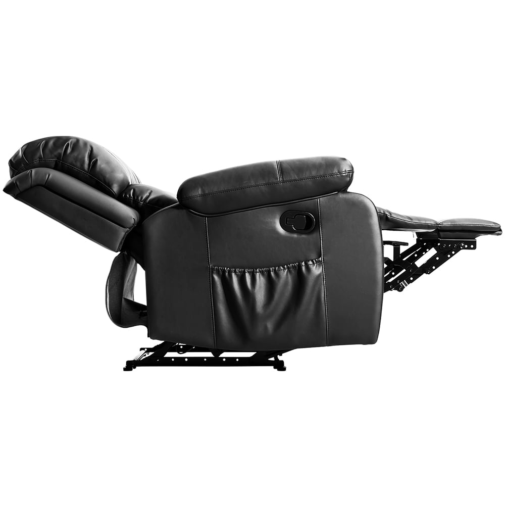 Kepooman Black PU Leather Heated Massage Recliner with 8 Vibration Points for Living Room Kepooman Black PU Leather Heated Massage Recliner with 8 Vibration Points for Living Room