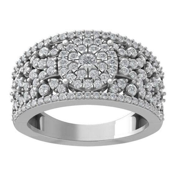 ARAIYA FINE JEWELRY Sterling Silver Lab Grown Diamond Wedding Band Ring (1 cttw, D-F Color, VS Clarity) Size 7.5