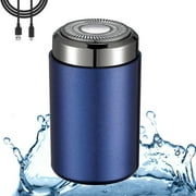 Meitianfacai Sopami Mini Electric Shaver New Mini Electric Shaver Portable USB-C Rechargeable Electric Car Office Business Trip, Blue