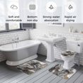 thumbnail image 5 of Black Marble Bath Mat 3 Piece Bathroom Rug Set, Retro Chic Abstract Mottled Texture Art Non Slip Bath Rug Contour Mat and Toilet Lid Cover, Absorbent Shower Mats Soft Bath Rugs and Mats Sets, 5 of 8