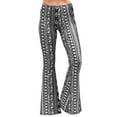 thumbnail image 2 of Daisy Del Sol High Waist Gypsy Comfy Yoga Ethnic Tribal Stretch Palazzo 70s Bell Bottom Fit to Flare Pants, 2 of 6