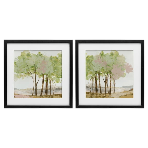 Stupell Industries Idyllic Spring Awakening 2 Piece Black Framed Print Under Glass Set design by Ian C., 13 x 13