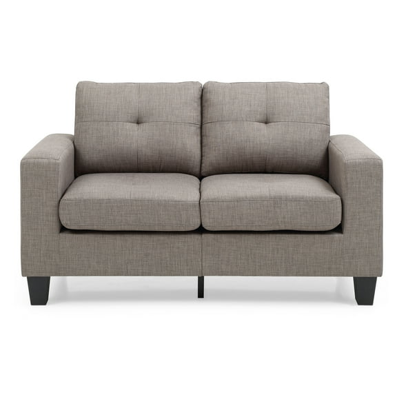 Passion Furniture PF-G579A-L 58 in. Newbury Flared Arm Cotton Straight Sofa, Gray