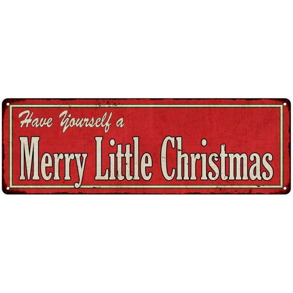 Merry Little Christmas Holiday Christmas Metal Sign 8x24 108240065012