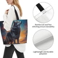 thumbnail image 3 of Pofeuu Moonlit Night Sky Wolf Print Reusable Grocery Bags - Washable, Foldable, Packable Tote, Large Handles, Heavy Duty, Zippered Top Pouch, 3 of 8
