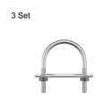 thumbnail image 3 of Unique Bargains Round U-Bolts 3 Sets 58mm Inner Width 84mm Length M8 with Nuts and Plates, 3 of 5