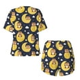 thumbnail image 2 of Sigee Moon Bear for Sleepwear Casual Pjs with Pockets Women's Pajamas Sets Shorts 2 Piece Short Sleeve Lounge Sets Large, 2 of 9