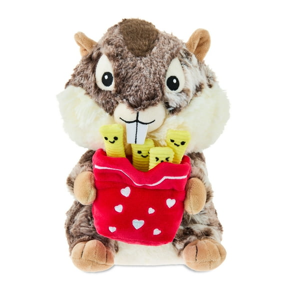 Medium Chipmunk with Fries Plush, Multicolor, 10", Valentine's Day by Way To Celebrate