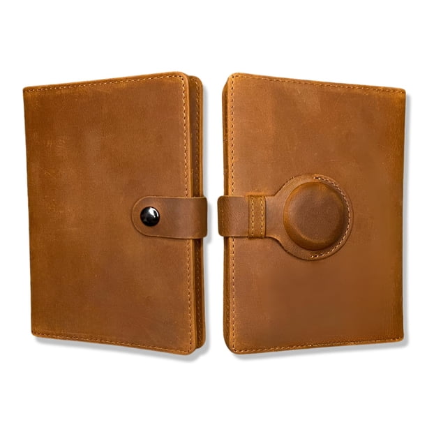 Funda para pasaporte y cartera de piel auténtica con bloqueo RFID