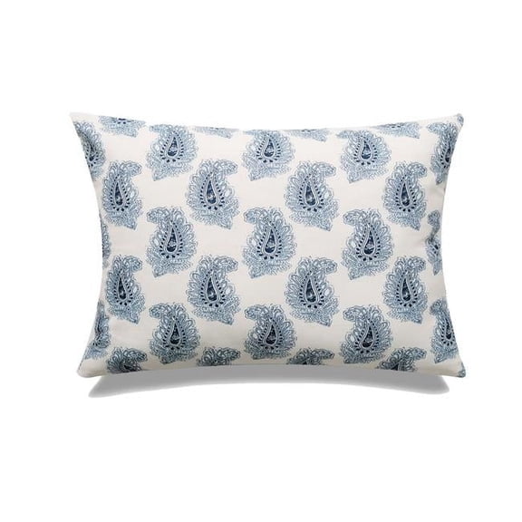 MDR Trading Inc. HU-MP1420JS12NVOP Navy Blue And White Paisley Print With Polyester Insert Pillow