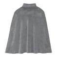 thumbnail image 5 of ZACPNCV Unisex Velvet Short Cape Cloak Soft Thermal Lapeled Single Button Velour Poncho Shawl Formal Outer Cape for Wedding, Party Gray, 5 of 7