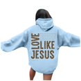 thumbnail image 2 of LEKDFST Trust In the Lord Oversized Hoodies for Women Christian Jesus Inspirational Sweatshirts Religious Graphic Pullover Tops Light Blue XXL, 2 of 7
