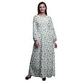 thumbnail image 1 of Bimba Robe Maxi d'Été Décontractée pour Femmes en Georgette Mousse à Imprimé Sirène et Étoile de Mer Océan, Taille Élastique Longue - Petit, 1 of 5