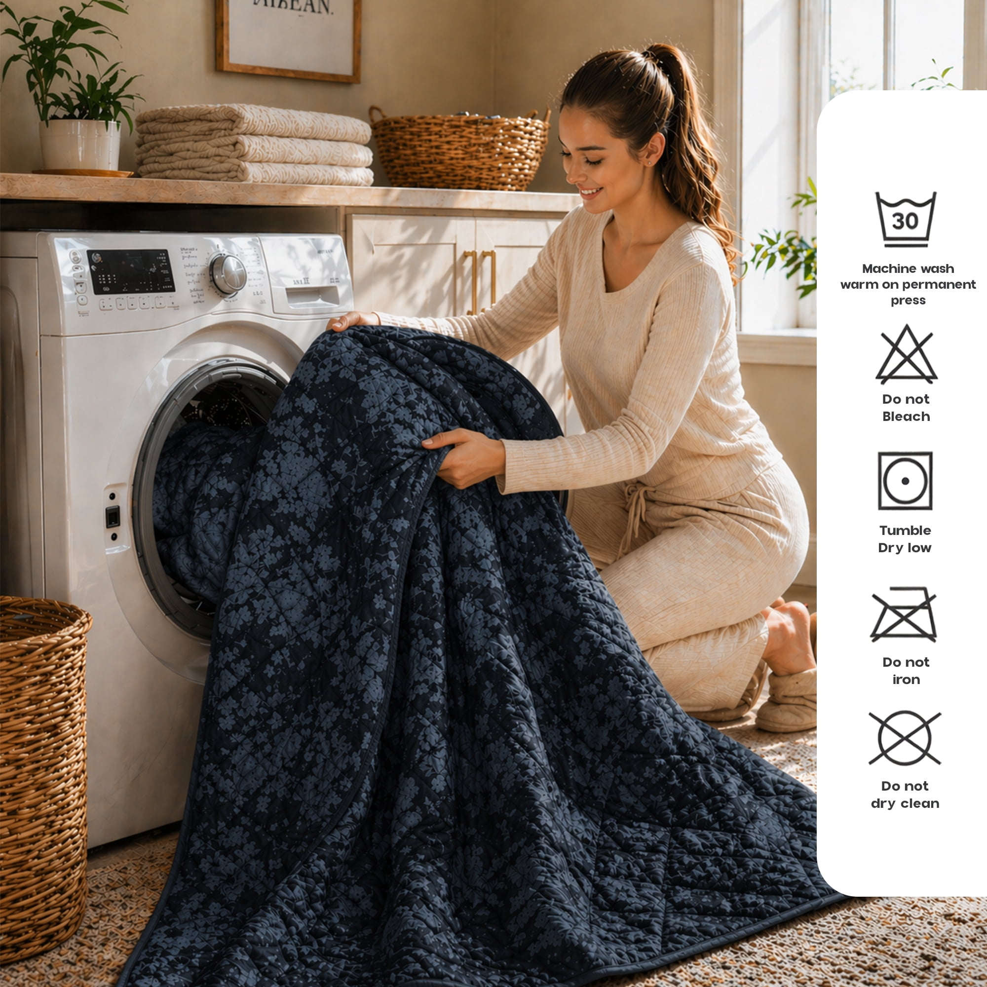 Ameha Luxury Velvet Quilt Floral Diamond Pattern 3-Piece Set Ultrasonic Embossed Bedding Set Ultra Soft Reversible Bedspread Queen Size Black