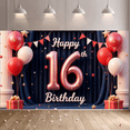 thumbnail image 5 of Red Balloon Banner Decorative Design Celebration Banner for Sweet Sixteen Indoor Decoration Party Background, 5 of 9