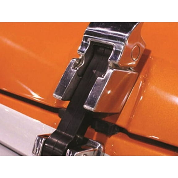 Rampage by RealTruck Rock Runner Hood Catch Kit | Pair, Polished Stainless Steel | 74335 | Compatible with 2007 - 2018 Jeep Wrangler JK