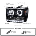 thumbnail image 3 of Spec-D Tuning SMD LED Dual Halo Projector Black Headlights Compatible with 2007-2013 GMC Sierra 1500/1500HD/2500HD/3500HD, Left + Right Pair Headlamps Assembly, 3 of 5