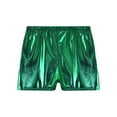 thumbnail image 5 of iEFiEL Womens Metallic Mid Waisted Booty Shorts Shiny Short Pants Festival Rave Party Dance Bottoms Green One Size, 5 of 6