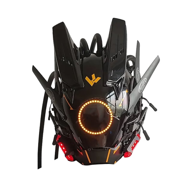 Light Up Mask Mask Circular Light Wing Weaving Light Transformation Music Festival Led Light Mask Technology Helmet Head Lights Led