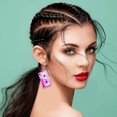 thumbnail image 4 of 3 pares de pendientes de cinta de casete TANGJMXG color plata oro fucsia, 4 of 5