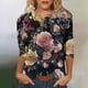 thumbnail image 2 of Camiseta de Cuello Redondo Impresa Suelta de las Mujeres con Suave 95% Poliéster 5% Spandex, Blusa Informal Transpirable para Verano Diario, 2 of 4