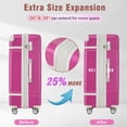 thumbnail image 3 of PAPROOS Travel Luggage Set of 3, 20in 24in Hardside Suitcase with Cosmetic Case, Lightweight Suitcase Set with Spinner Wheels, Expandable Hardshell Luggage Sets, Pink, 3 of 8