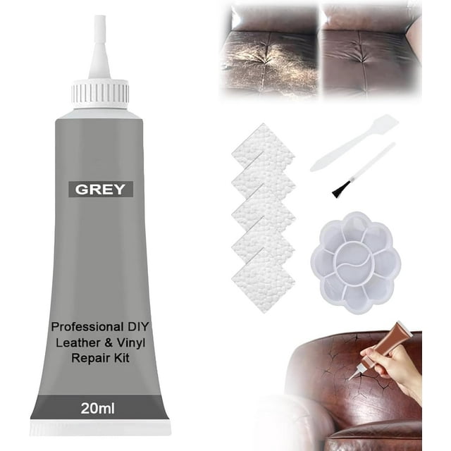 Advanced Leather Repair Gel, Multifunctional Couch and Jacket Repair Kit, Leather Repair Kit for Car Seat Vinyl Repair Kit, Premium Leather Repair Kit for Furniture (Grey*1)