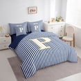 thumbnail image 2 of Erosebridal Fashion Letter P Twin Bedding Sets 7-Piece for Kid, Blue Cartoon Line Bedding Comforter Set, 2 of 7