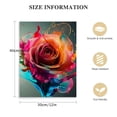 thumbnail image 2 of PIKWEEK Colorful Rose Wall Art Abstract Graffiti Rainbow Flower Canvas Prints Pictures Decor  Modern Watercolor Black Background Painting Artwork for Living Room Bathroom Bedroom Home Decorations, 2 of 5