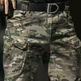 thumbnail image 5 of Wendoximz Flex Camo Cargo Pants for Men Baggy Cargo Pants Men Men's Solid Color Camo Print Outdoor Stretch Overalls With Large Pockets Loose Soft Pants Rainproof Training Pants, 5 of 7