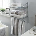 thumbnail image 6 of Organize It All 2 Tier Metal Wall Mount Shelf with Towel Bars, Chrome, 6 of 7
