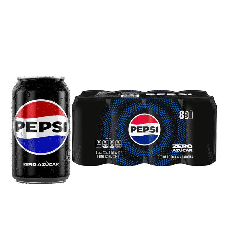 Pepsi Zero Soda Pop, 12 fl oz, 8 Pack Cans - Walmart.com