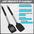 thumbnail image 3 of sixwipe 4-Pack Silicone Cooking Utensils Set - Heat Resistant Non-Stick Kitchen Spatula & Spoon Set, Large Soup Ladle, Slotted Spoon & Solid Turner for Mixing, Serving, Cooking, 3 of 9