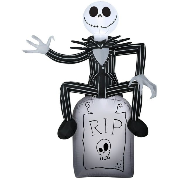 Gemmy Industries Yard Inflatables Jack Skellington on Tombstone, 5 ft