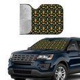 thumbnail image 4 of Fuzoiu Pineapple Print Car Windshield Sun Shade,Block Uv Rays Sunshade,Foldable Front Window Sun Visor Protector for Car,SUV,Truck-Keep Vehicle Cool-Pineapple, 4 of 8