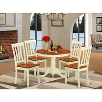 Round Kitchen Table Set 5 Piece - 36" Dining Table with 4 Chairs - Elegant Pedestal Table for Dining Room