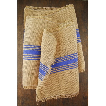 

2PC Richland Blue Striped Burlap Runner 12.5 x 108\