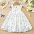 thumbnail image 4 of Robes pour Fillette, Robe d'Été Sans Manches de Princesse à Imprimé Floral, Robe Évasée pour Fête pour Filles, Design Confortable à Épaules Dénudées pour Occasions Décontractées et Spéciales, 4 of 9
