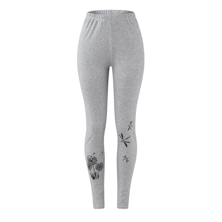 Cotton Women's Loose Casual Print Waist Straight Pocket Midi Plus Size  Leggings Trouser Pants 