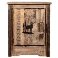 thumbnail image 3 of Pemberly Row Solid Wood Accent Cabinet with Engraved Elk in Brown, 3 of 6