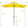 thumbnail image 2 of FUNDAZE 8' x 10' Rectangular Patio Umbrella w/ Crank, 8 Sturdy Ribs, Outdoor Shade for Chair Table Deck Garden Patio Poolside Balcony Backyard, Yellow, 2 of 6