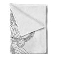 thumbnail image 2 of Floral Soft Flannel Fleece Throw Blanket, Hand Drawn Line Art Blossoming Organic Nature Flower Ornate Motif Antique, Cozy Plush for Indoor and Outdoor Use, 50" x 60", White Black, by Ambesonne, 2 of 5