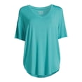 thumbnail image 5 of Time and Tru Women's Short Sleeve V-Neck Tunic T-Shirt, 5 of 5