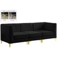 thumbnail image 1 of Meridian Furniture Alina Black Velvet Modular Sofa, 1 of 16