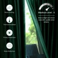 thumbnail image 4 of Lapalife Blackout Velvet Curtains, Moroccan Damask Pattern Rod Pocket Thermal Insulated Velvet Curtain Drapes for Living Room, 2 Panels, 52"x 96", Tuscany Green, 4 of 9
