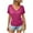 Hot Pink, variant on Shirts for Women Short Sleeve V Neck Dolman Tops Summer Tunic T-Shirts Side Ruched Loose Business Casual Blouse S-2XL