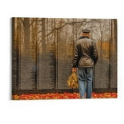 Shiartex American Vietnam Veterans Memorial Wall Poster Decorative Painting Holiday Gift HD Picture Modern Aesthetics Mural Canvas Wall Art (Framed,20x16 Inch)