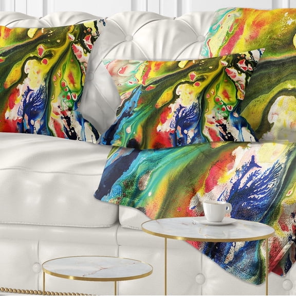 Designart Mixed Oil Color Texture - Abstract Throw Pillow - 12x20
