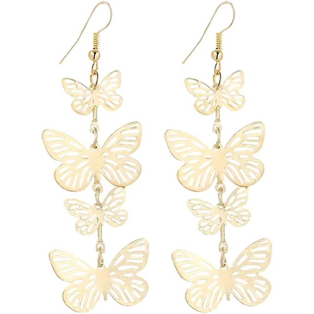 Pendientes de gancho de mariposa volador de filigrana delicados, disponibles en plata y oro brand modelStyleType